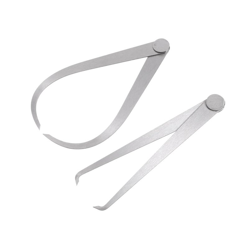 Kozelo Firm Joint Inside Outside Caliper Set - [6 Inch] Stainless Metal Firm Friction Joint Measurement Tool for Size Measuring Use, Silver Tone - Image 2